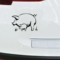 13 9cm9 5cm mama pig and baby animal car sticker motorcycle decal vinyl rear window car sticker