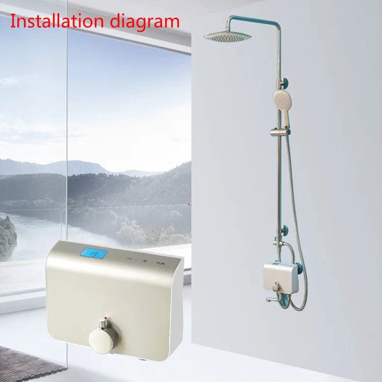 Смеситель для душа с цифровым встроенным смесительным клапаном кран ЖК-экраном