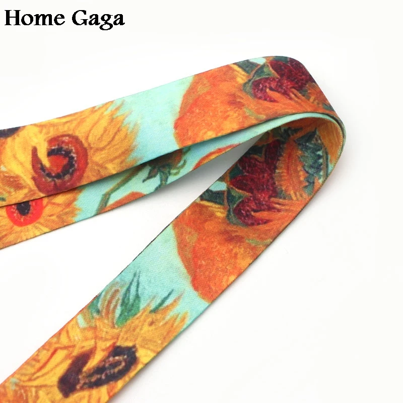 D0260 Homegaga Van Gogh's картины Подсолнух ключ шнурок ID Держатели для телефона ремешки