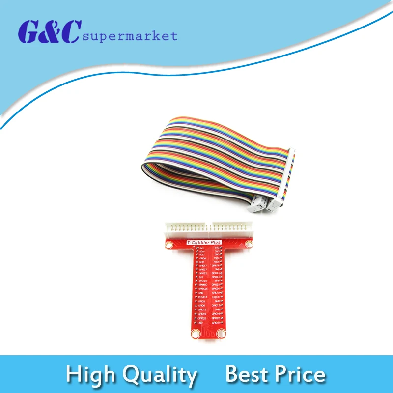 T GPIO Breakout плата расширения + 40Pin Радужный кабель DIY для Raspberry Pi B 3 2 | Электронные