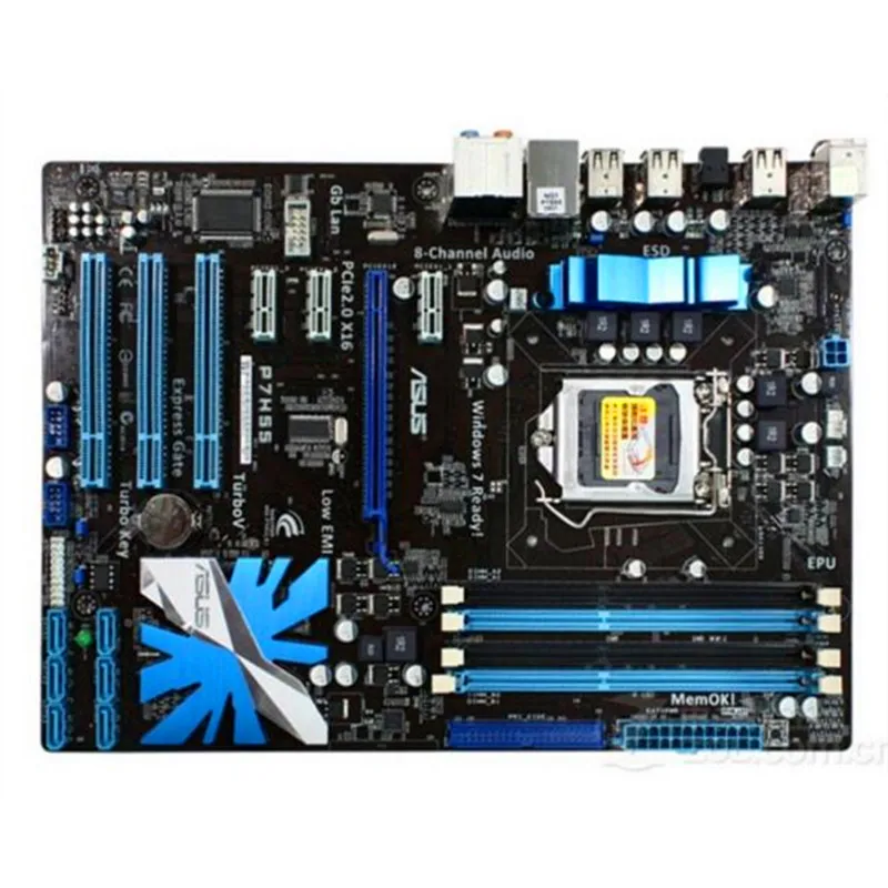 Материнская плата для настольного компьютера Asus P7H55 H55 разъем LGA 1156 i3 i5 i7 DDR3 16 ГБ ATX