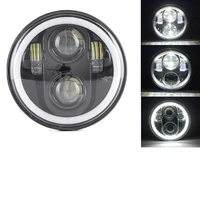 1 pcs 5 75 inch led headlight full halo 5 34motorcycle moto led projector for dyna sportster softail