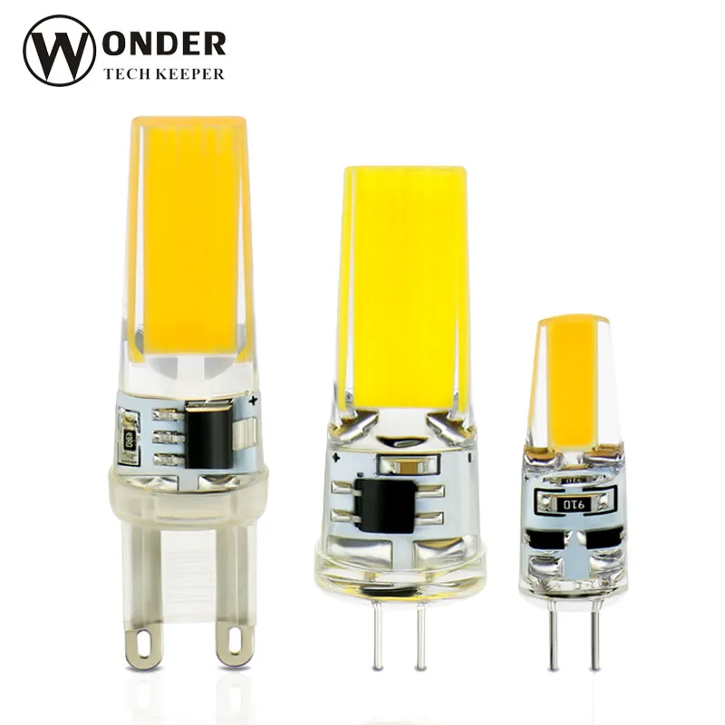 Мини светодиодный G4 COB лампа G9 E14 лампы ACDC12V AC220V/110 V 3 Вт 6 9 освещение супер яркий