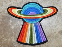 hot sale ufo rays planet space diy sneaker explore iron on patches sew on patchappliques made of cloth100 quality