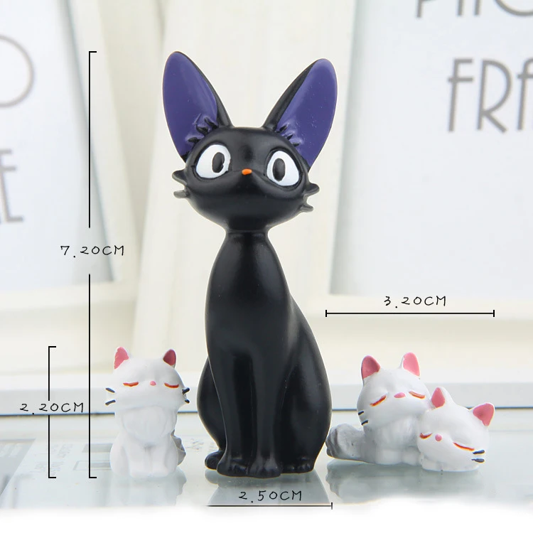 3 шт./компл. мультяшная кавайная фигурка белого кота черного Miniatus животные Gigi Diy