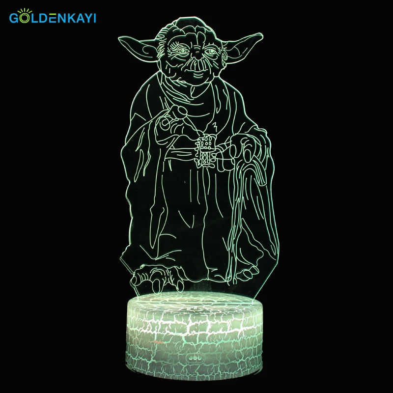 3D Звездные войны йода LED оригинальность ночные светильники атмосфера настольная