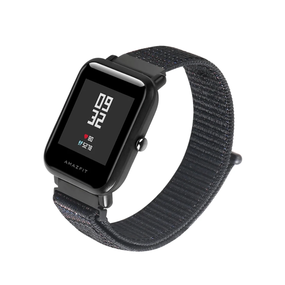 20 мм Универсальный нейлоновый ремешок для часов Amazfit Bip тканый нейлоновый спортивный ремешок для Xiaomi Huami Amazfit Bip Молодежные часы