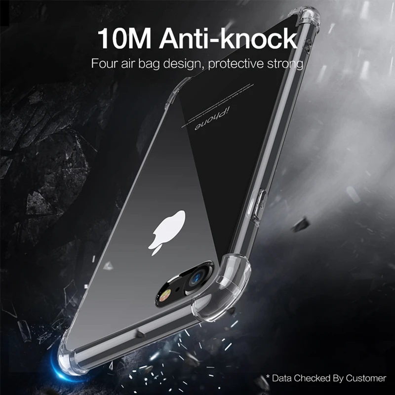 Ультратонкий Мягкий чехол из ТПУ для iPhone 6 6S 7 8 Plus прозрачный с полным покрытием X XS