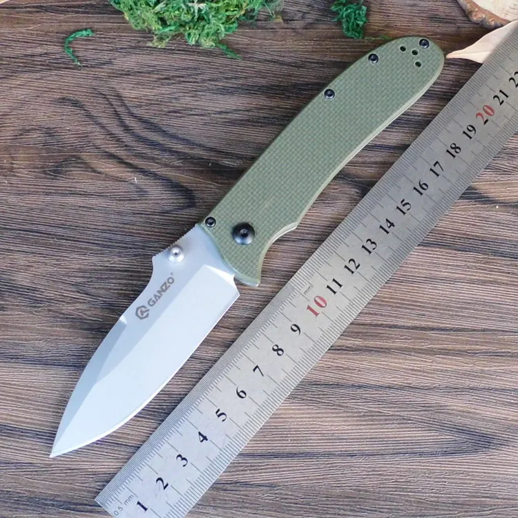 G704-green Ganzo Жар-птица G704 Складной нож 440C Лезвие G10 Ручка 58~ 60HRC Кемпинг Охота фрукты Коллекция Нож Открытый Ganzo EDC инструмент - Цвет: G704-green