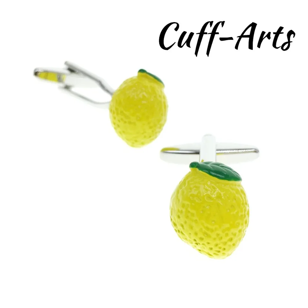 

Cuffarts Yellow Lemons Cufflinks Gentleman Hot Sale 2018 Mens Cuff Links Novelty Bright Jewelry Gifts Cufflinks For Men C10164