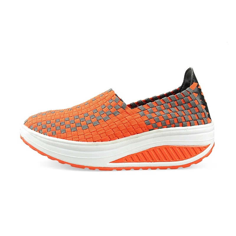 Женские тканые туфли без каблуков BeckyWalk летние сетчатые кроссовки на платформе