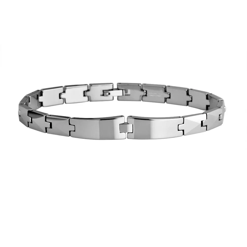 

Lady Tungsten Carbide Polish Faceted Snake-link Bracelet