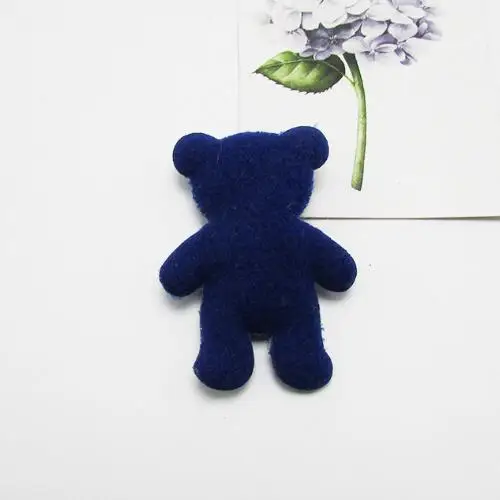 Navy blue 30 шт./лот детские заколки для волос аксессуары ручной работы пушистый фетр медведь мягкая аппликация для украшения головных уборов - Цвет: Navy blue