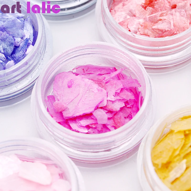 Натуральная структура/набор жемчужные легкие ногти морские кусочки ракушек