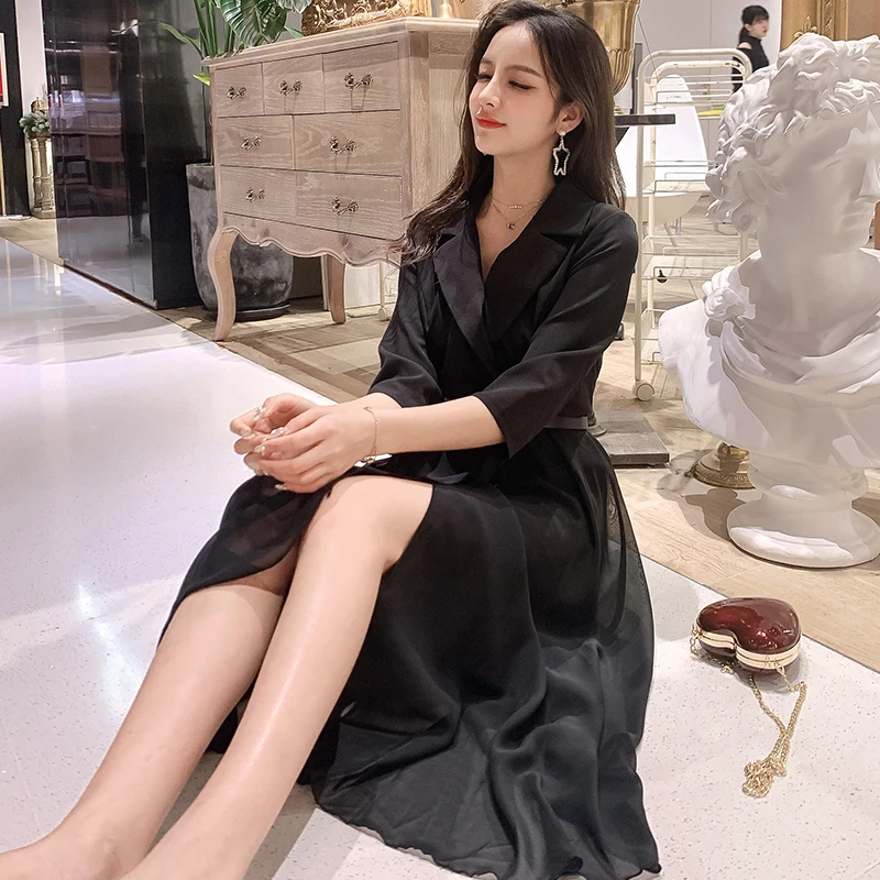 Женское платье женское рубашка Повседневное летнее офисное для леди деловое с