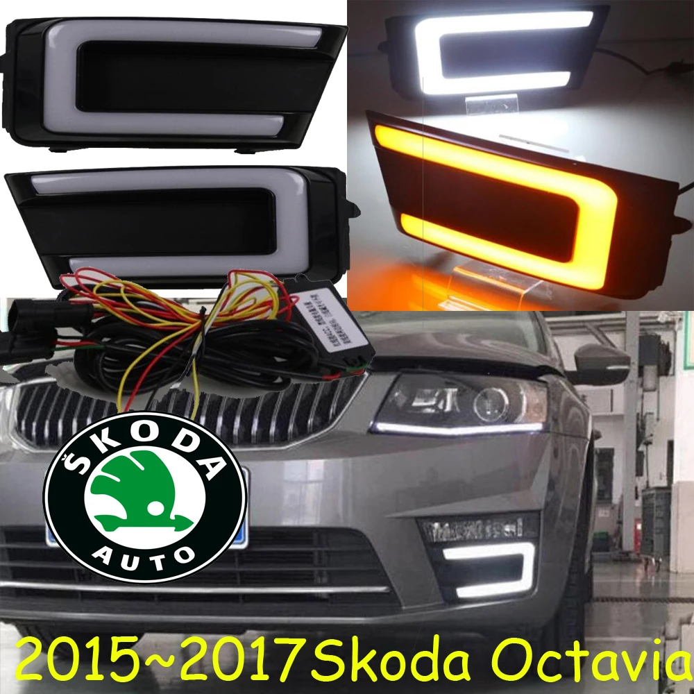 Skod Octavia Дневной светильник 2015 ~ 2017 хром LED Бесплатная доставка! Светодиодный туман