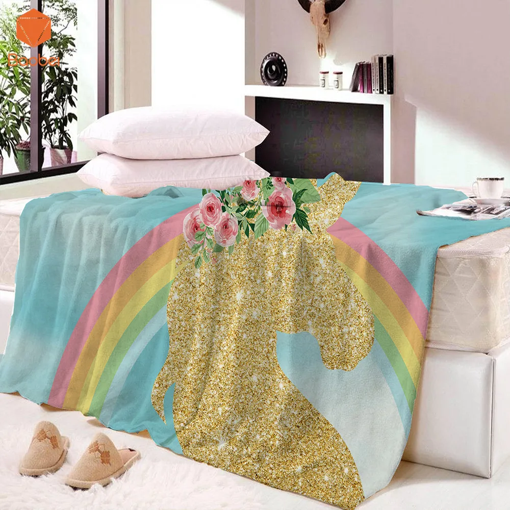 3D единорог Радуга день рождения для детей мягкое искусственное бархатное