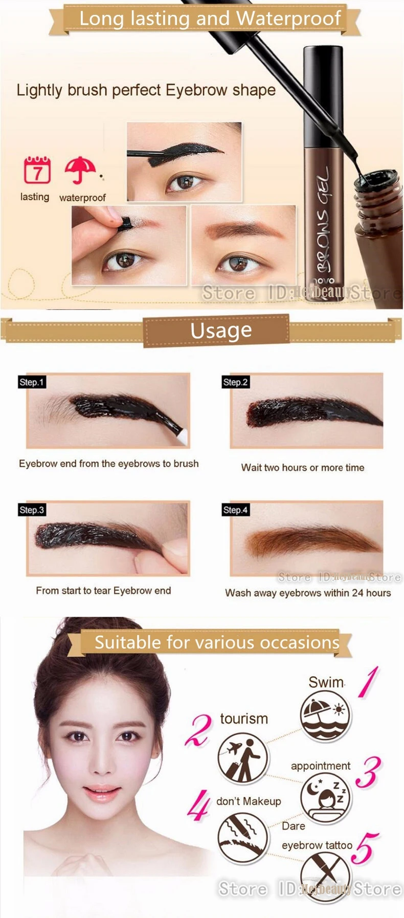 Профессиональная Водостойкая тушь для бровей My Brows гелевая Косметика 3 цвета длительное Отшелушивание карандаш для бровей Крем для бровей карандаш CN