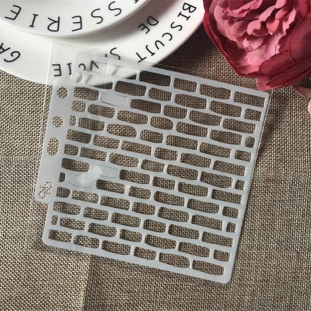 

1Pcs 13cm 5.1" Brick Wall DIY Layering Stencils Wall Painting Scrapbook Coloring Embossing Album Decorative Paper Card Template