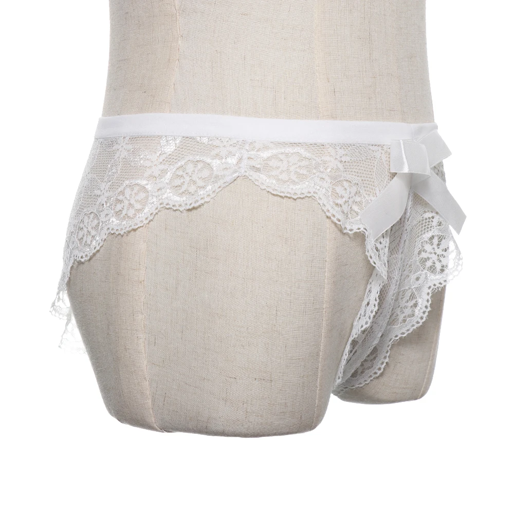 1PC Sexy Lace Erotic Panties Lingerie for Women Soft Lace G-string Briefs Ladies Sexy Push Up T-back Thong Bowknot Underwear