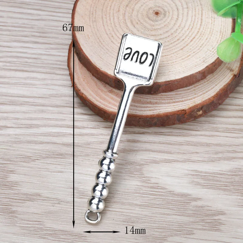 

Wholesale 10 pcs quality Ancient Love spatula Pendant Alloy DIY Fashion charm Bracelet Necklace Jewelry Accessories