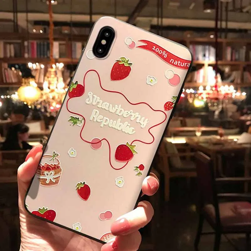 JIBAN For Samsung S10plus Note9 S8 Cover 3D Painted Embossed Fruit Phone Cases XiaoMi 9 8se Mix3 Mix2 Mix2s 6x 5s Wholesale |