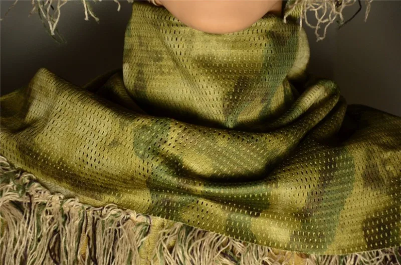 AT-FG Хлопок Keffiyeh Шарф шемаг тактическая снайперская завеса сетка камуфляж шарф для страйкбола, пейнтбола, стрельбы, охоты, Wargame - Цвет: AT-FG