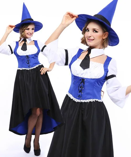 Женские сексуальные ведьмы Cos платья Цвет Подходящее платье шляпа шейный платок