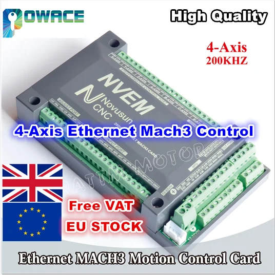 [Доставка ЕС] 4 осевая плата управления ЧПУ NVEM 200 кГц Ethernet Mach3 карта движением для