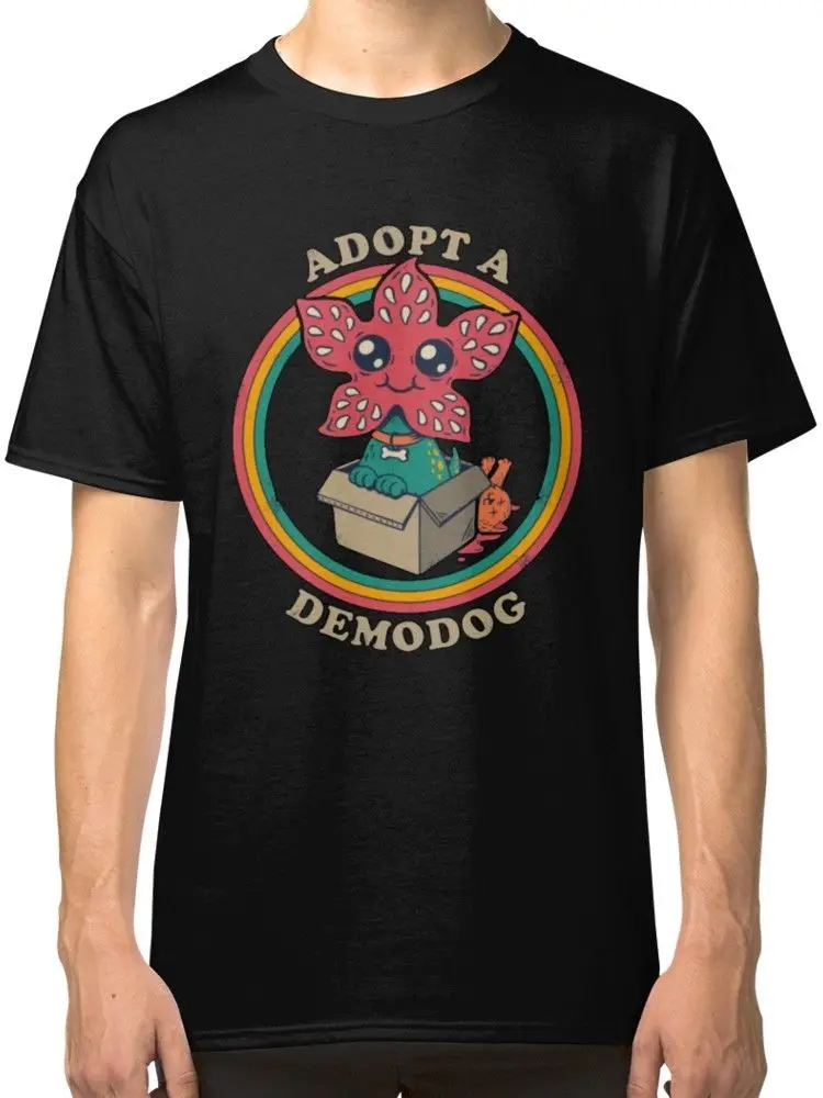 Странные Вещи Demodog черная футболка футболки Костюмы Для мужчин хлопковая