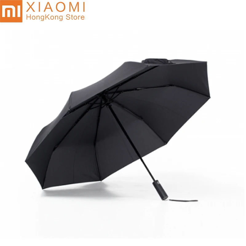 Черный Xiaomi Mijia автоматический Солнечный дождливый алюминиевый Um-brella ветрозащитный водонепроницаемый УФ-зонтик для мужчин и женщин летний зимний солнцезащитный козырек - Цвет: Черный