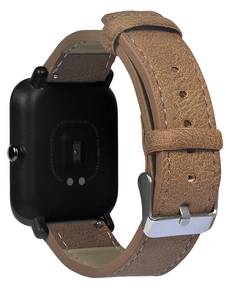Коричневый Ремешок FIFATA из искусственной кожи для Xiaomi Huami Amazfit Bip Lite, Молодежные умные часы, аксессуары, ремешок для наручных часов - Цвет: Коричневый