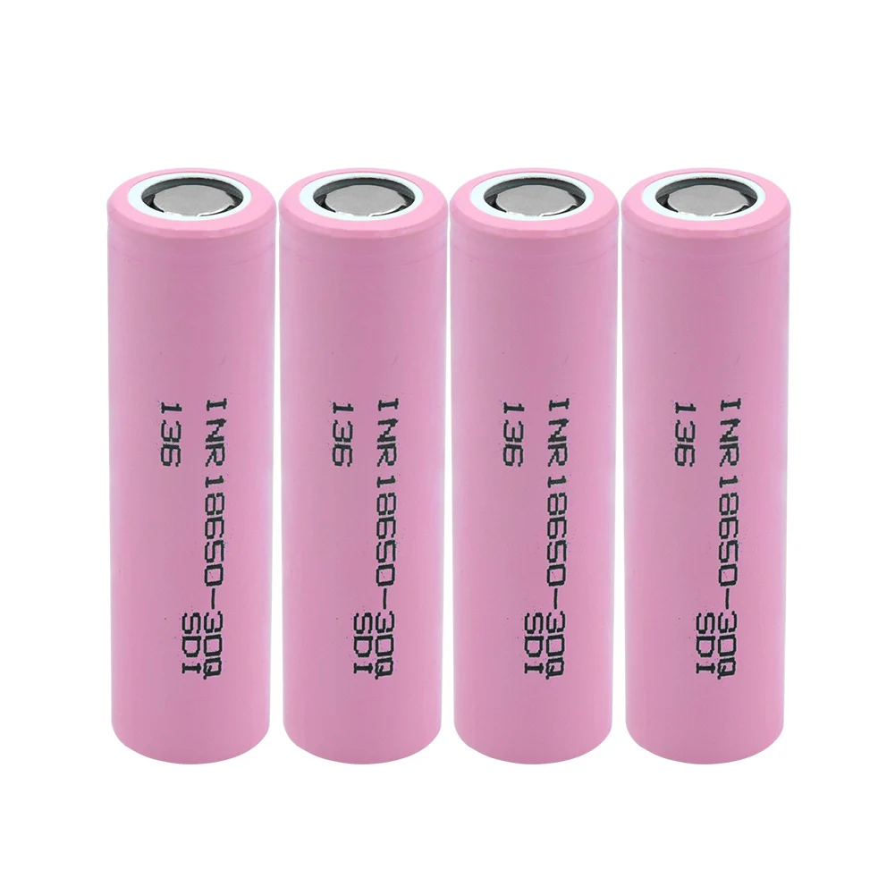 4 Pieces При заказе 1-10 штук INR 18650 Батарея 3,7 V 3000 мА/ч, INR18650 30Q Li-Ion Перезаряжаемые батареи 20A Высокая утечка для светодиодный фонарик power bank - Цвет: 4 Pieces