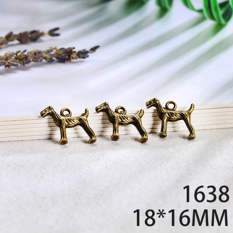 

18*16mm 8pcs Dog Alloy Pendant For Diy Jewelry Making 2 Colors Antique Silver Antique Bronze No.1638