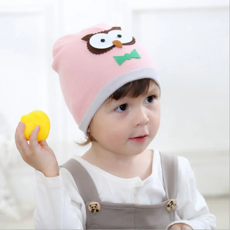 Милые модные шапки для маленьких мальчиков с рисунком Совы и девочек