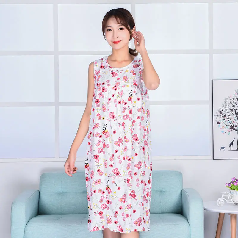 Style 8 Хлопковая ночная рубашка для беременных женщин, без рукавов, домашняя пижама для мамы, Сексуальная Домашняя одежда с принтом, свободный размер, Студенческая Пижама - Цвет: Style 8