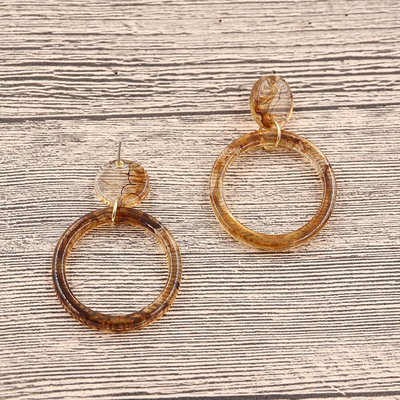 STRATHSPEY винтажные круглые акриловые серьги для женщин полые смолы Эффектные