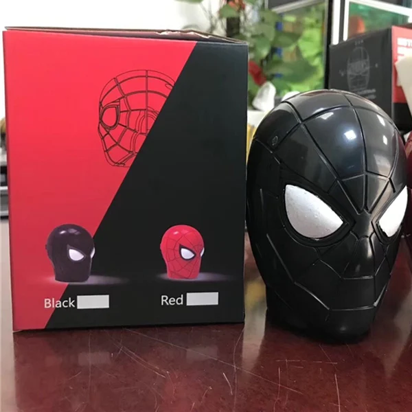 Spider-Man Bluetooth динамик беспроводной Bluetooth V5.0 сабвуфер с fm-радио TF карта для телефона ПК динамик звук высокой четкости - Цвет: Черный