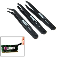 anti static tweezers set phone laptop electronic repair tools electronic components plastic tweezers flatpointedcurved forceps