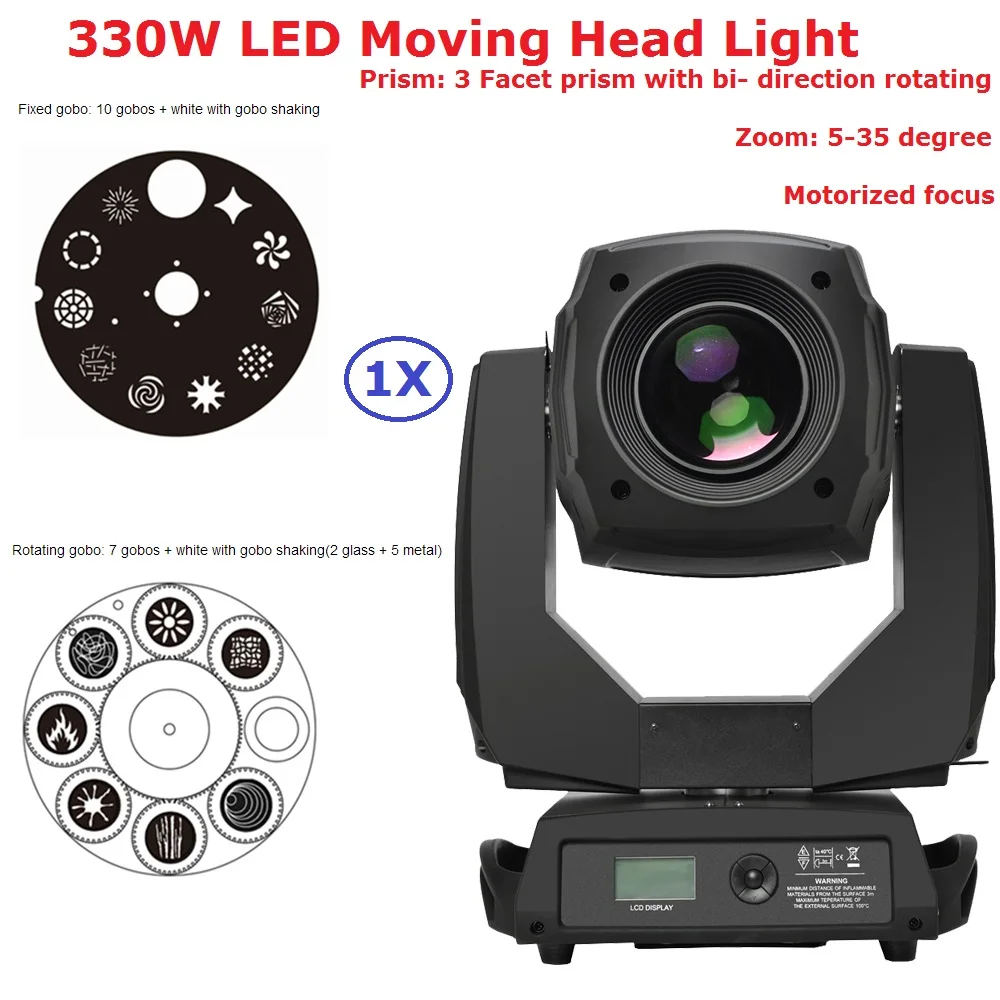 1xlot новейший 330W LED Moving Head Spot Stage Lighting 30DMX Channel высшее качество 3 Facet Prism Led Light новый