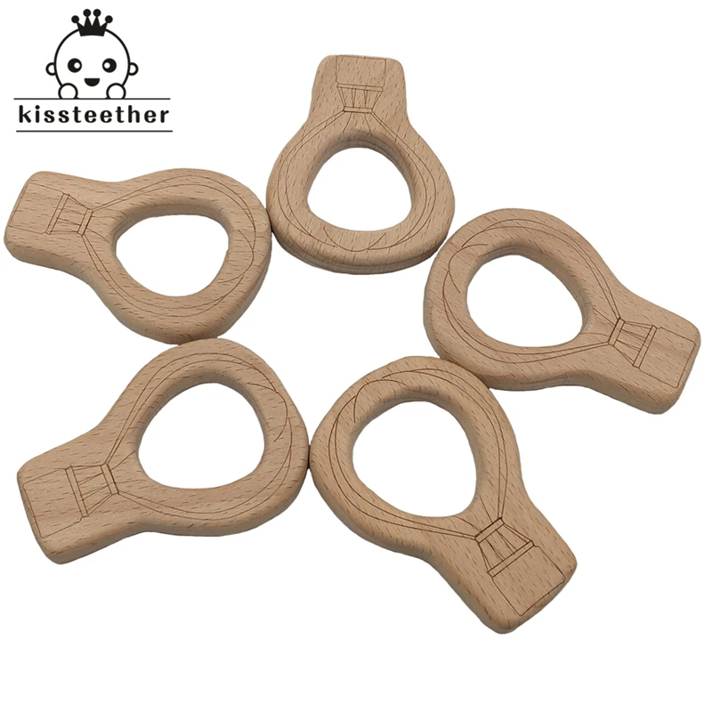 Mordedor de beb&eacute; con globo de aire caliente, colgante de joyer&iacute;a artesanal para beb&eacute;, collar, pulseras, accesorios, chupete sin BPA, mordedor de madera-4