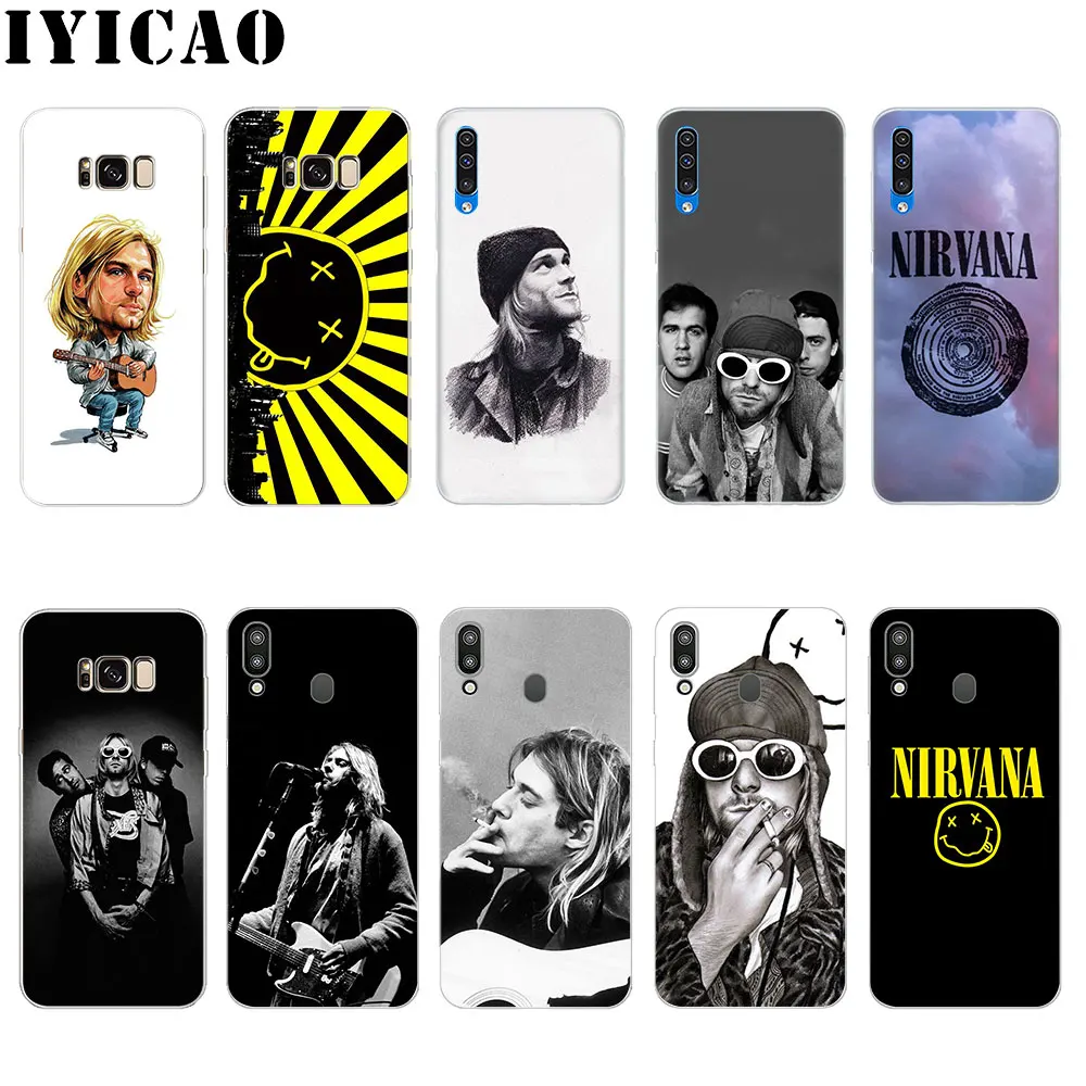 IYICAO Nirvana Kurt Cobain жесткий чехол для Samsung Galaxy S6 S7 край S8 S9 S10 плюс S10e Note 8 9