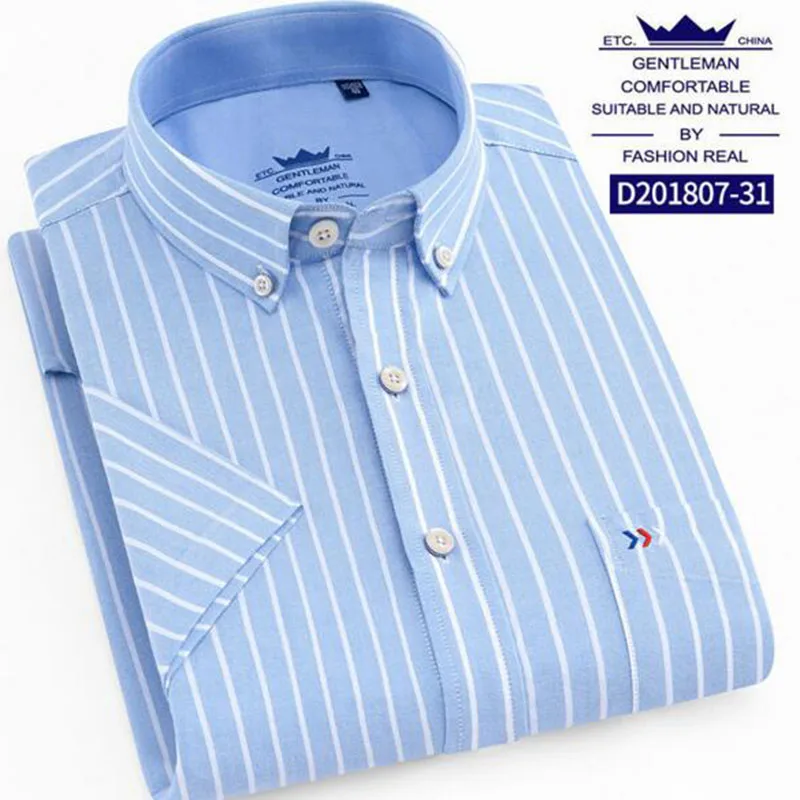 Мужские рубашки с коротким рукавом на лето и весну Camisa отложным воротником из