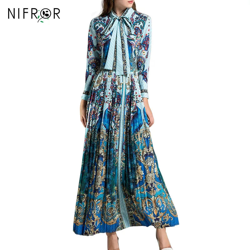 Высокое качество Новинка 2018 г. Модные Павлин Для женщин с длинным рукавом Винтаж