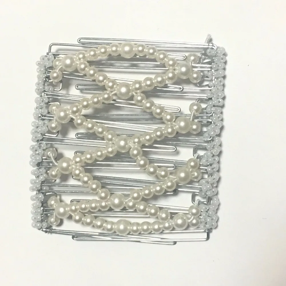 2 шт./лот металлическая гребень из чистого жемчуга белый блестящий яркий