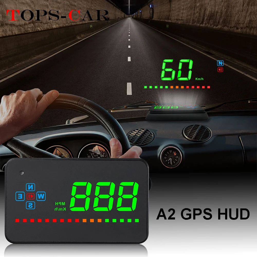 Geyiren A2 HUD gps цифровой спидометр дисплей Overspeed Предупреждение ющий сигнал лобового стекла проектор для автомобиля