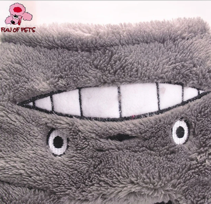 2017 высокое качество флис серый тоторо теплый с капюшоном костюм собачий