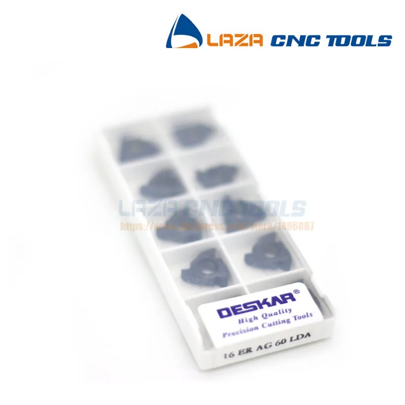16ER 16IR AG60/AG55 LDA 16ER 16IR ISO0.5-ISO3.5 LDA* 10CPS deskar резьбы вставки карбида, Резьбовые лезвия для резки металла