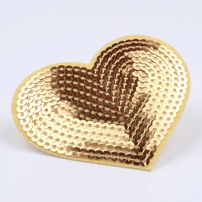 5 шт./лот золотые наклейки с блестками в форме сердца сделай сам для пришивания
