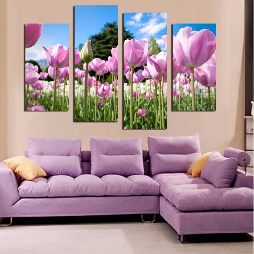 Акция 4 шт. искусственный цветок Картина на холсте красивое декоративное